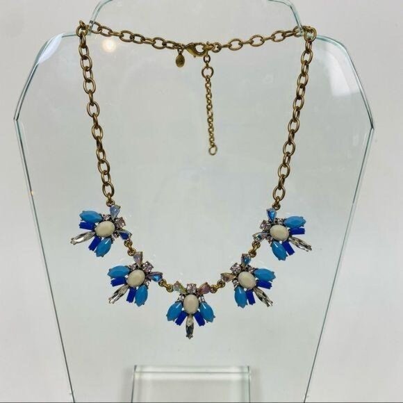 J. Crew Blue Gold Iridescent Necklace - Picture 2 of 10